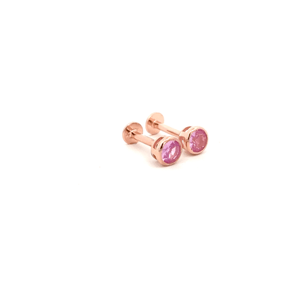 Pink Stone Round Stud