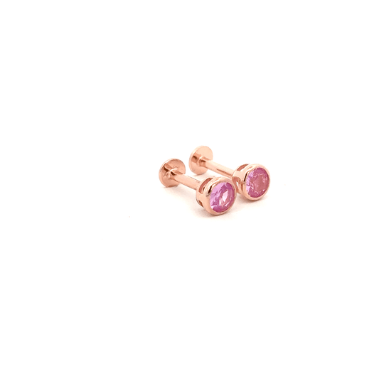 Pink Stone Round Stud