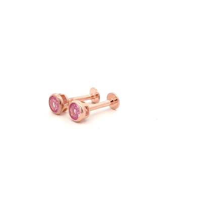 Pink Stone Round Stud