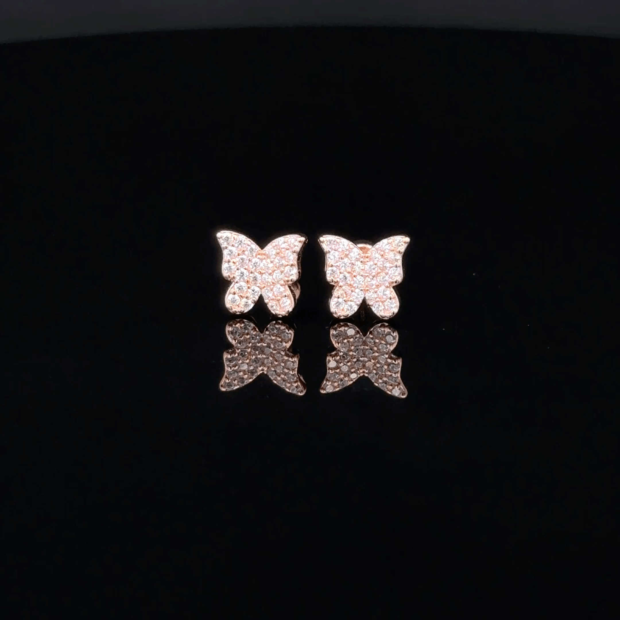 Rose gold Butterfly second stud