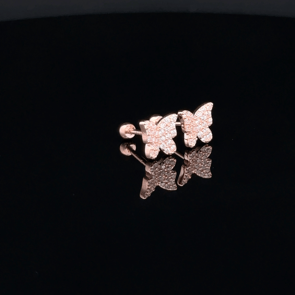 Rose gold Butterfly second stud