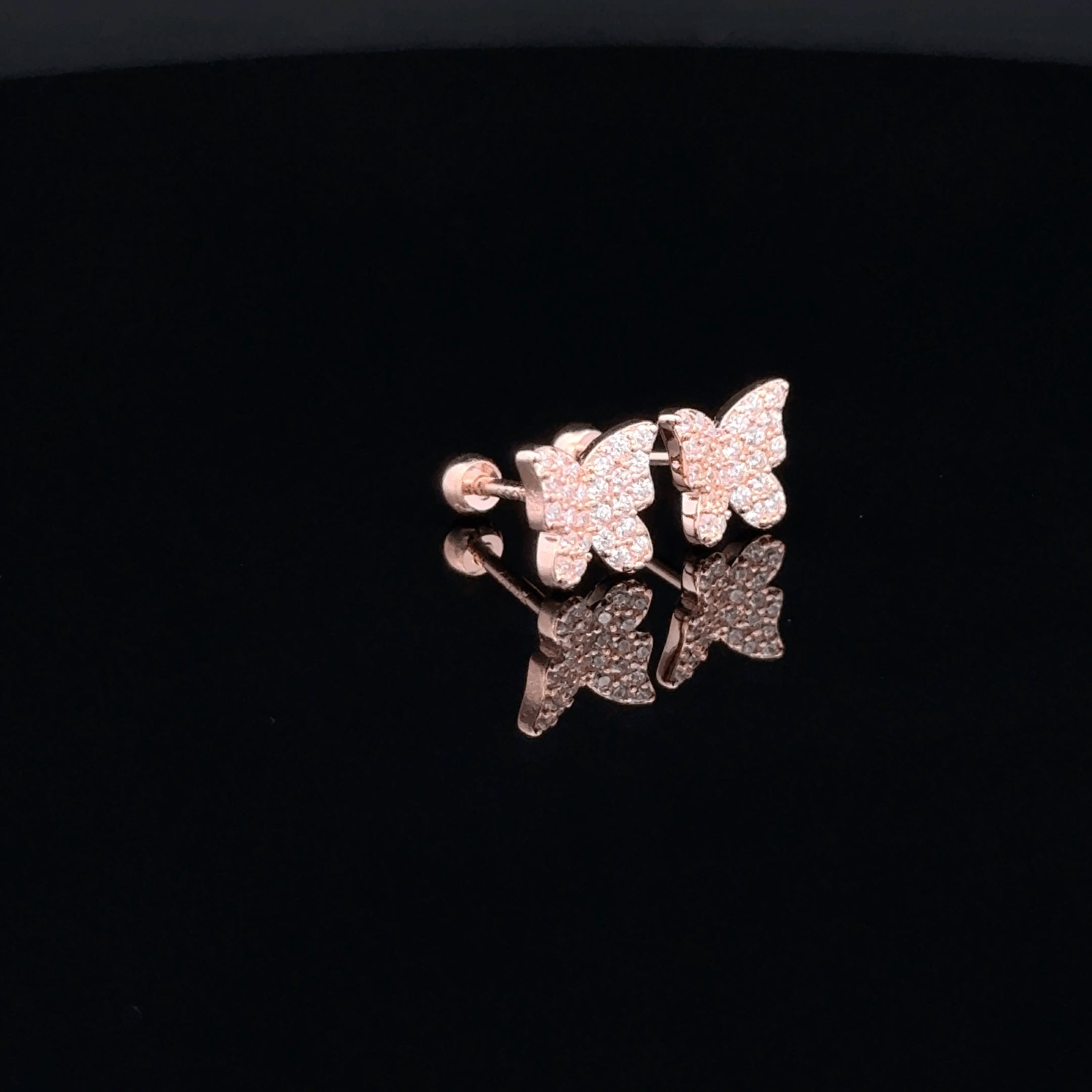 Rose gold Butterfly second stud