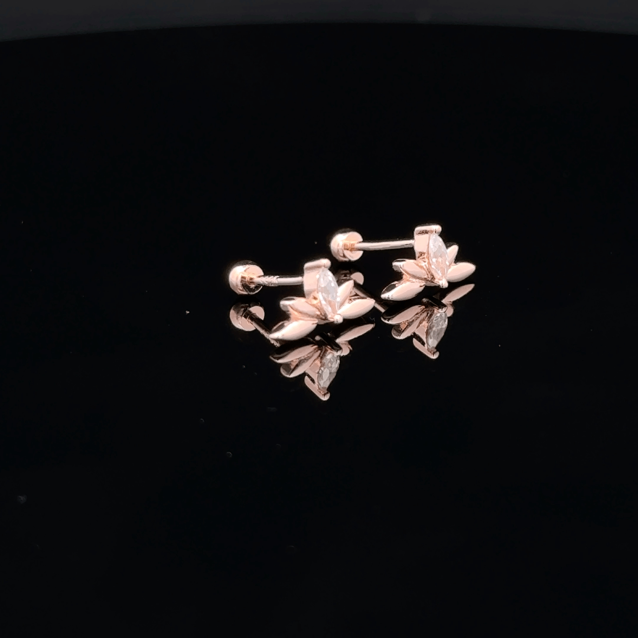 Rosegold 5 Drop Second Stud