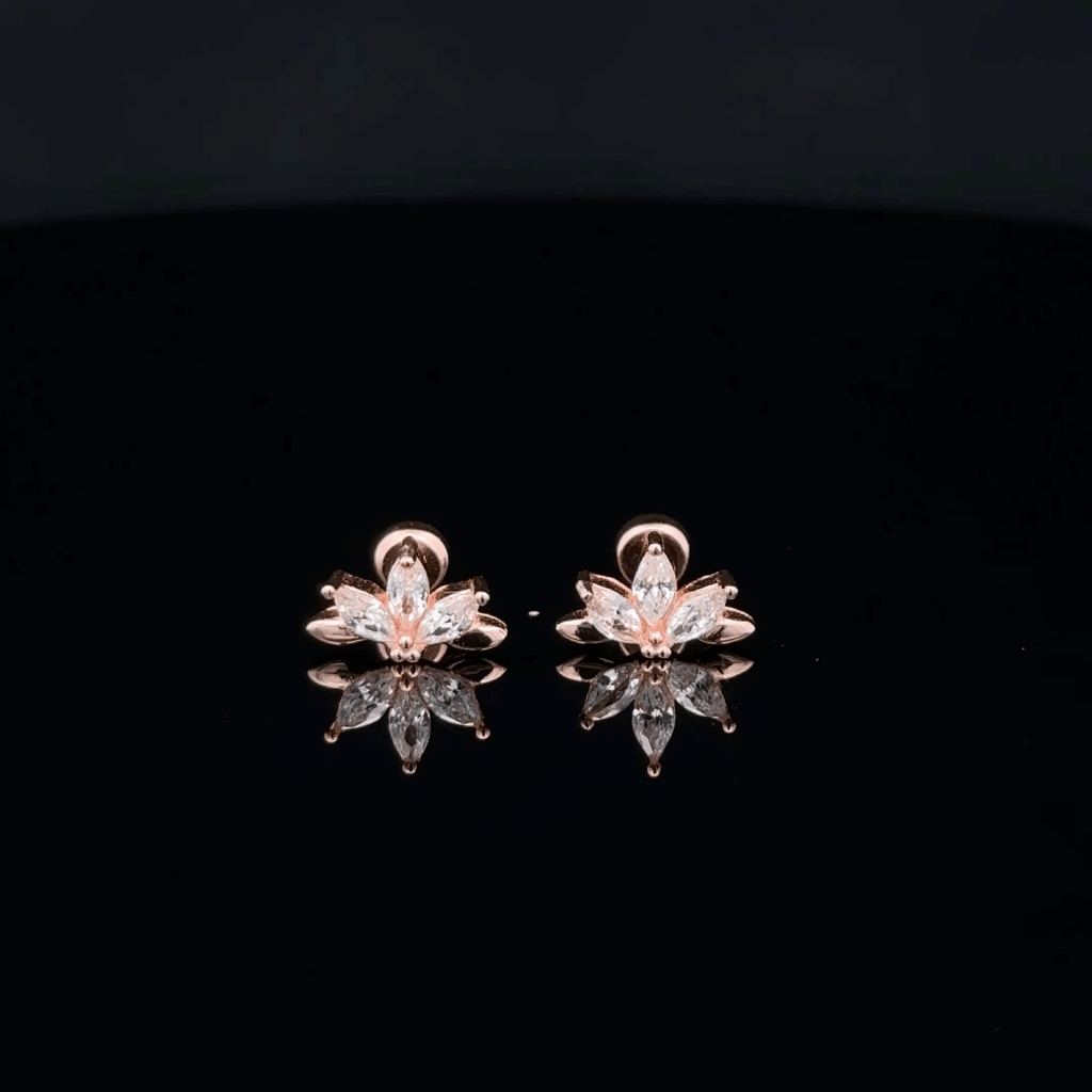 Rosegold Multi Stone Second Stud
