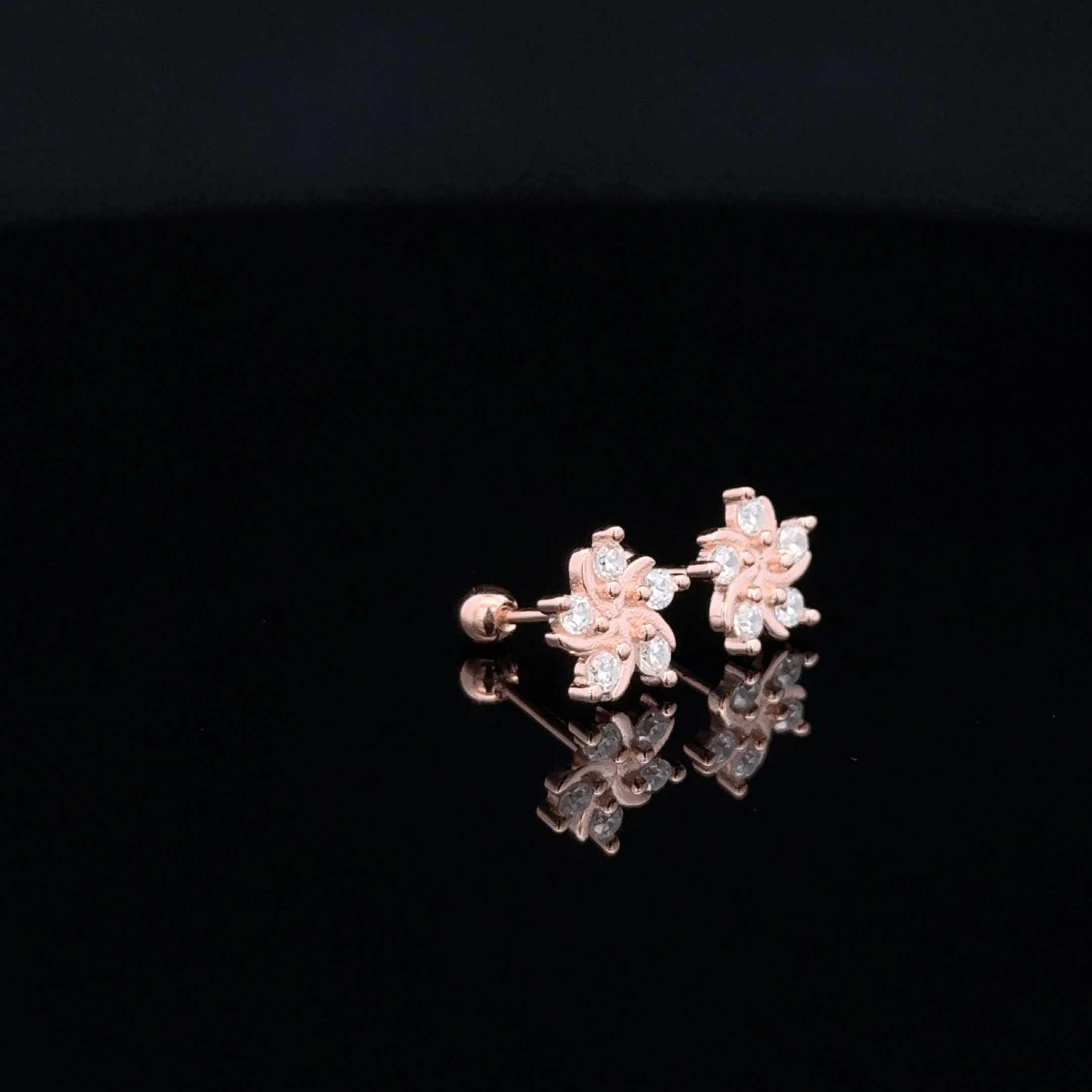 Rosegold Flower Second Stud