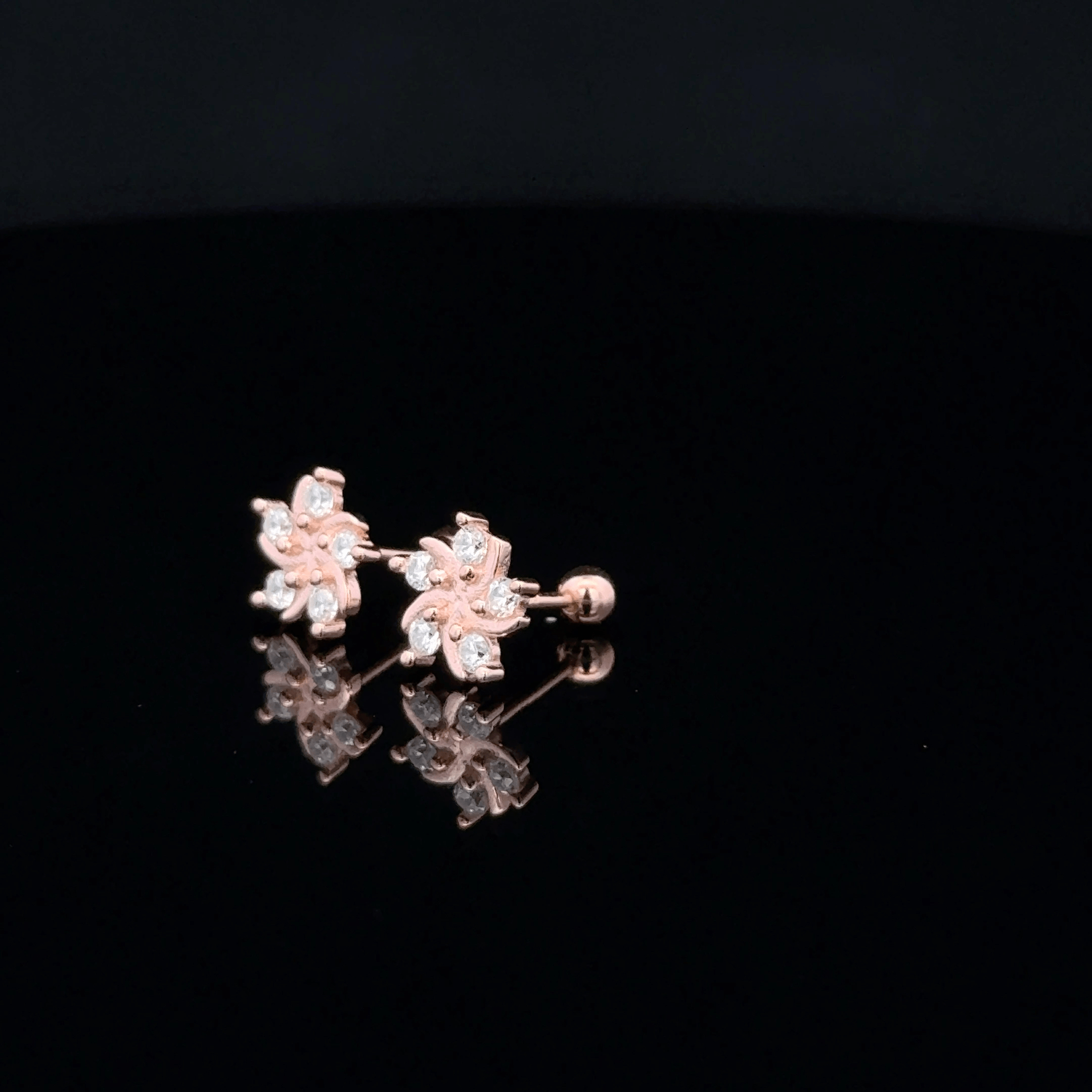 Rosegold Flower Second Stud