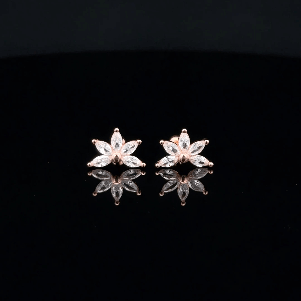 Rosegold Leaf Second stud