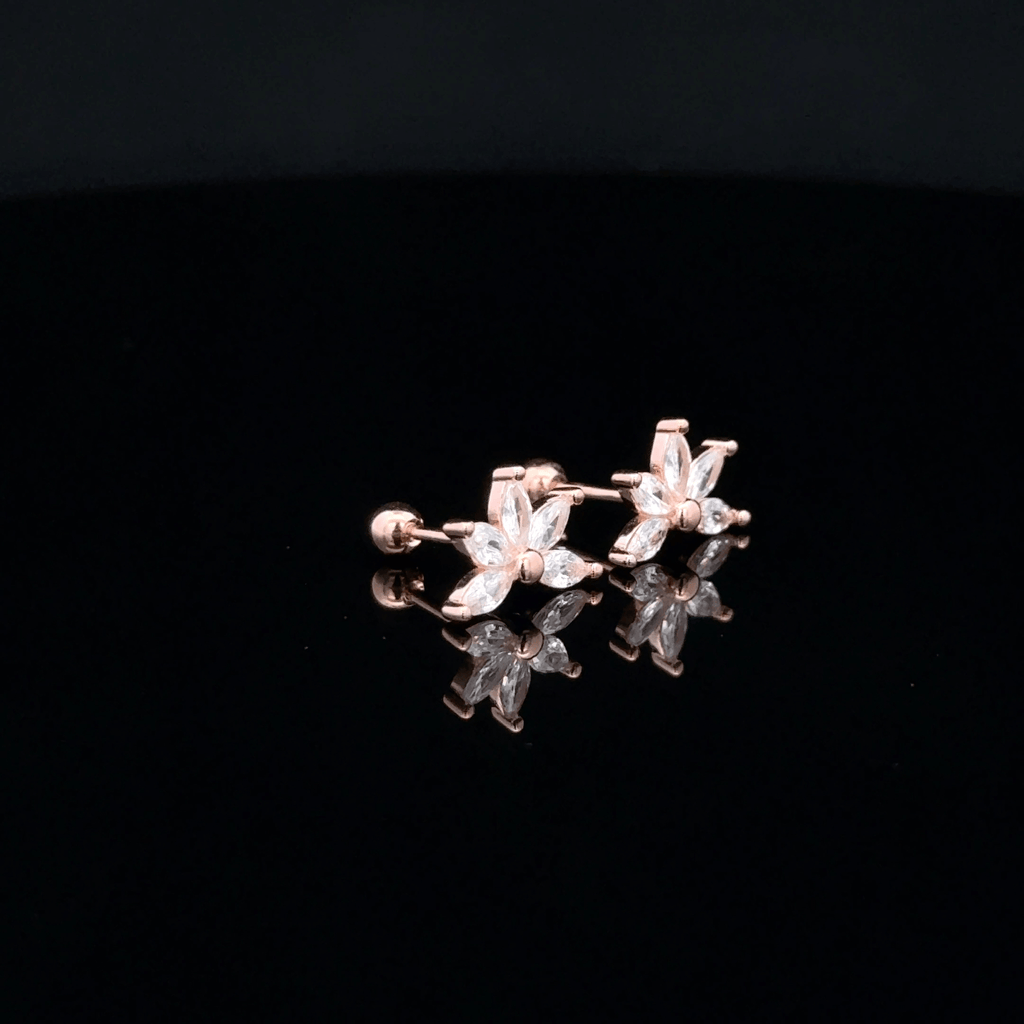Rosegold Leaf Second stud