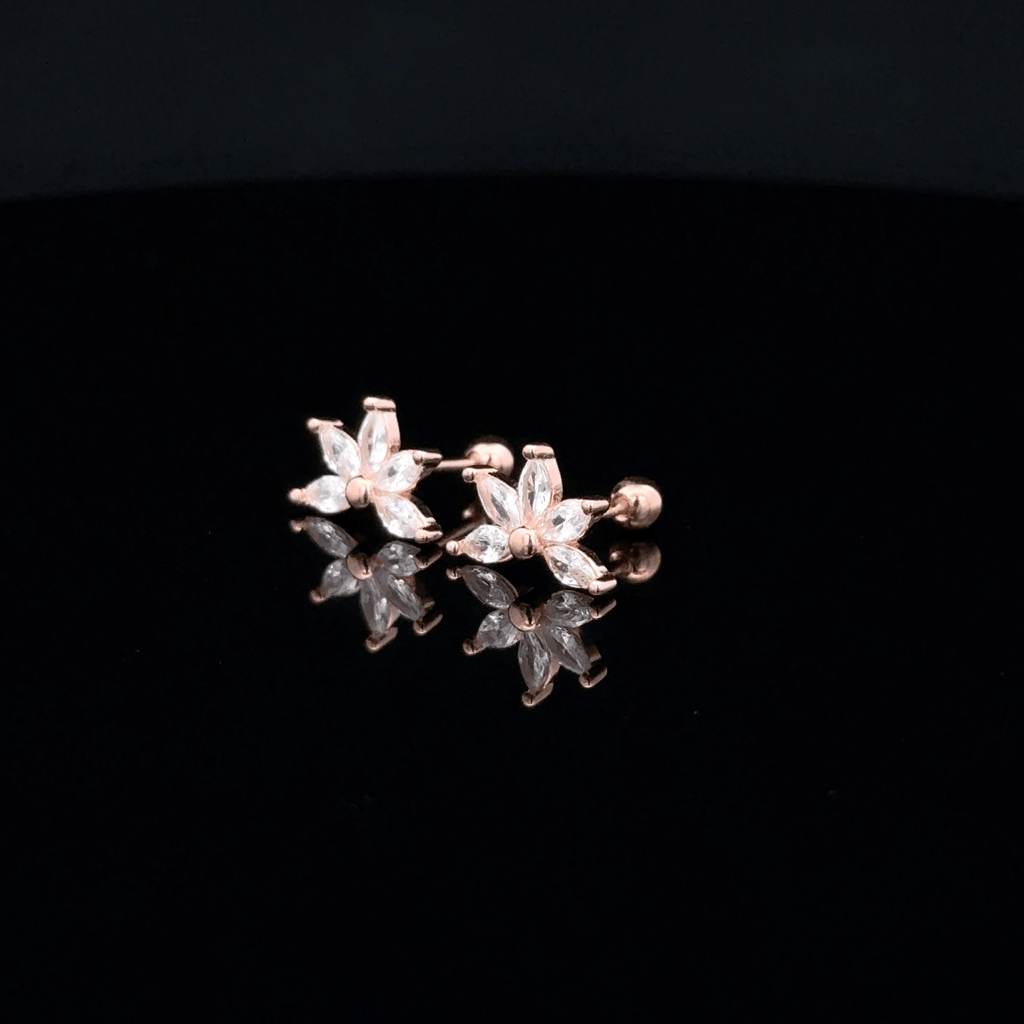 Rosegold Leaf Second stud