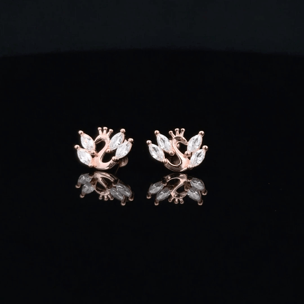 Rose gold Peacock second stud