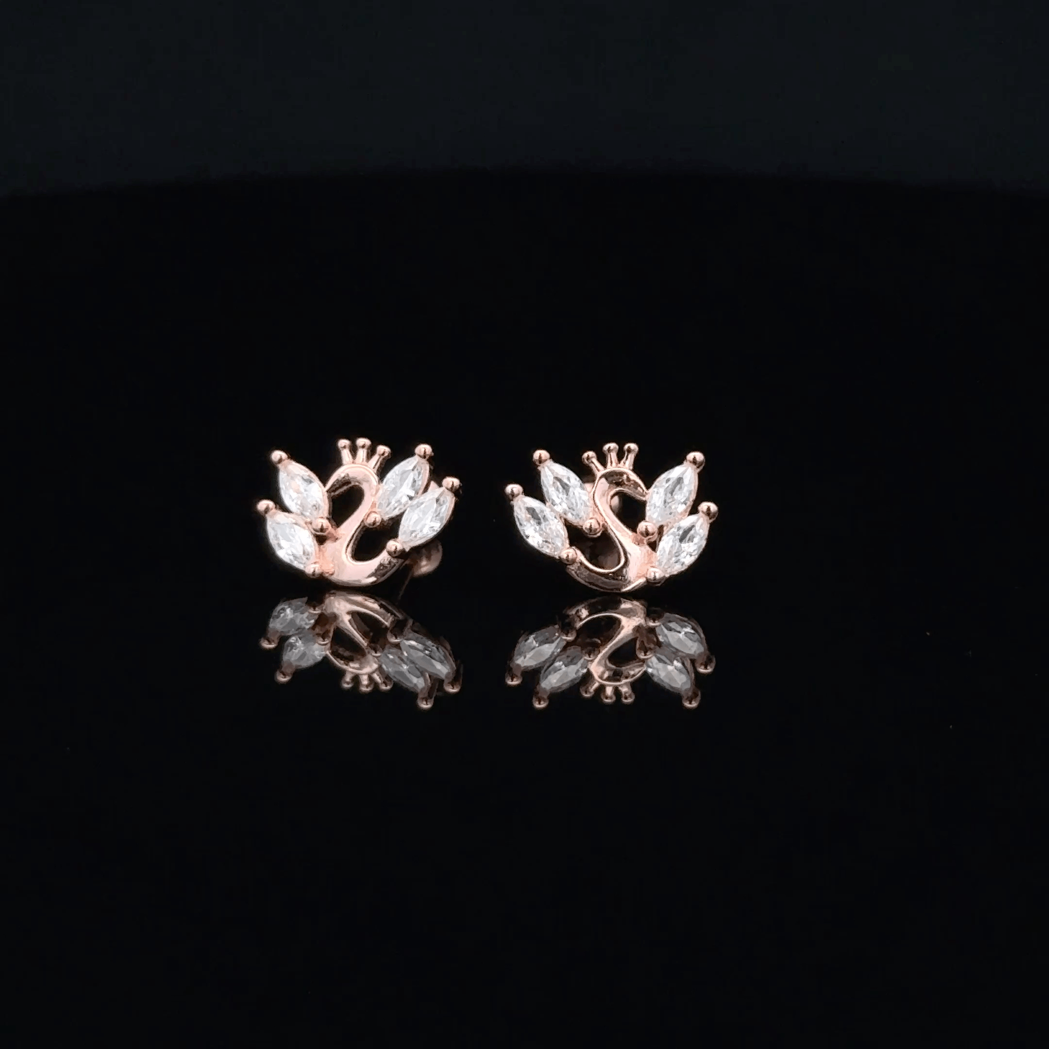 Rose gold Peacock second stud
