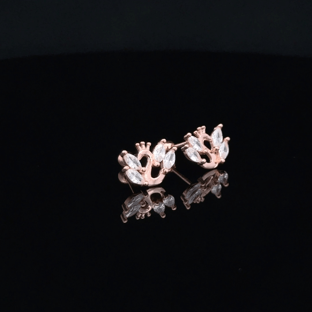 Rose gold Peacock second stud