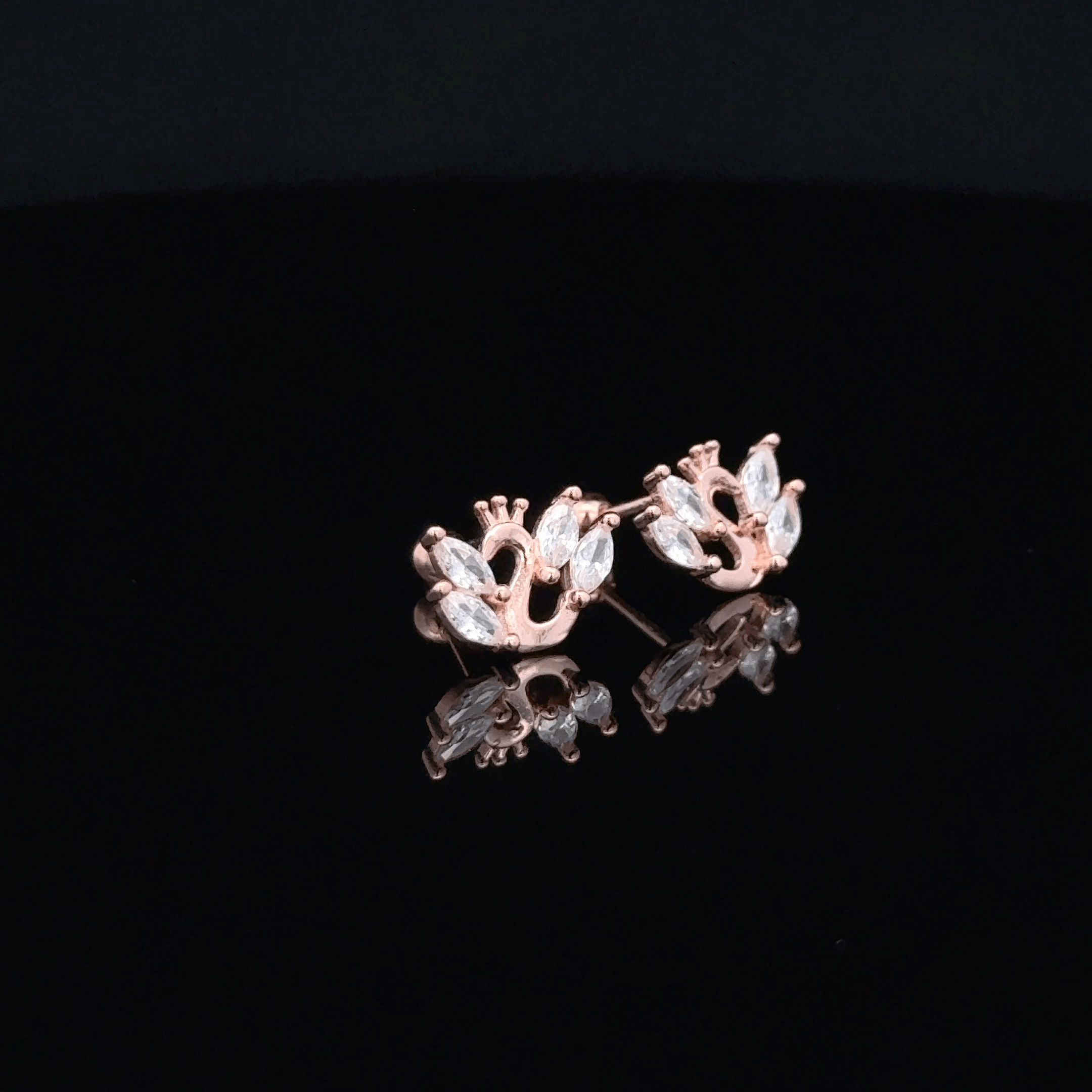 Rose gold Peacock second stud