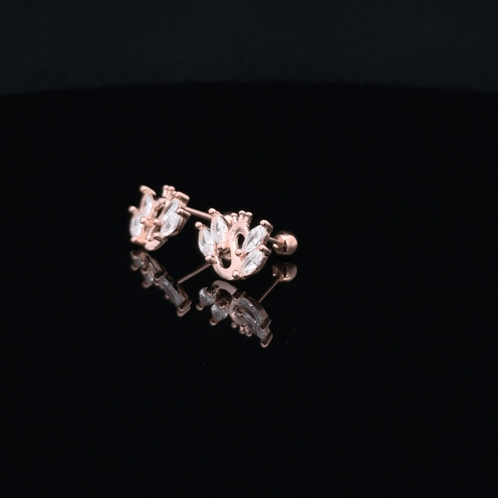 Rose gold Peacock second stud