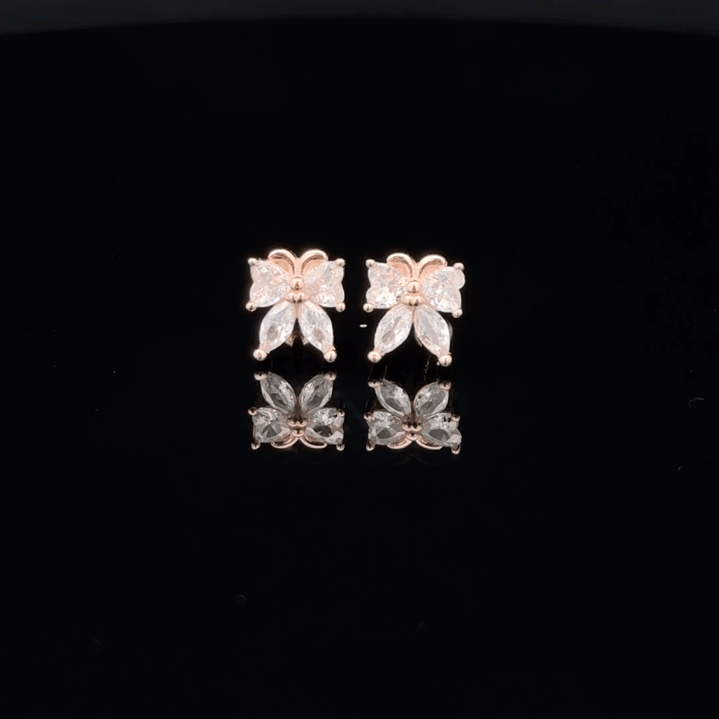 Rose gold Butterfly second stud