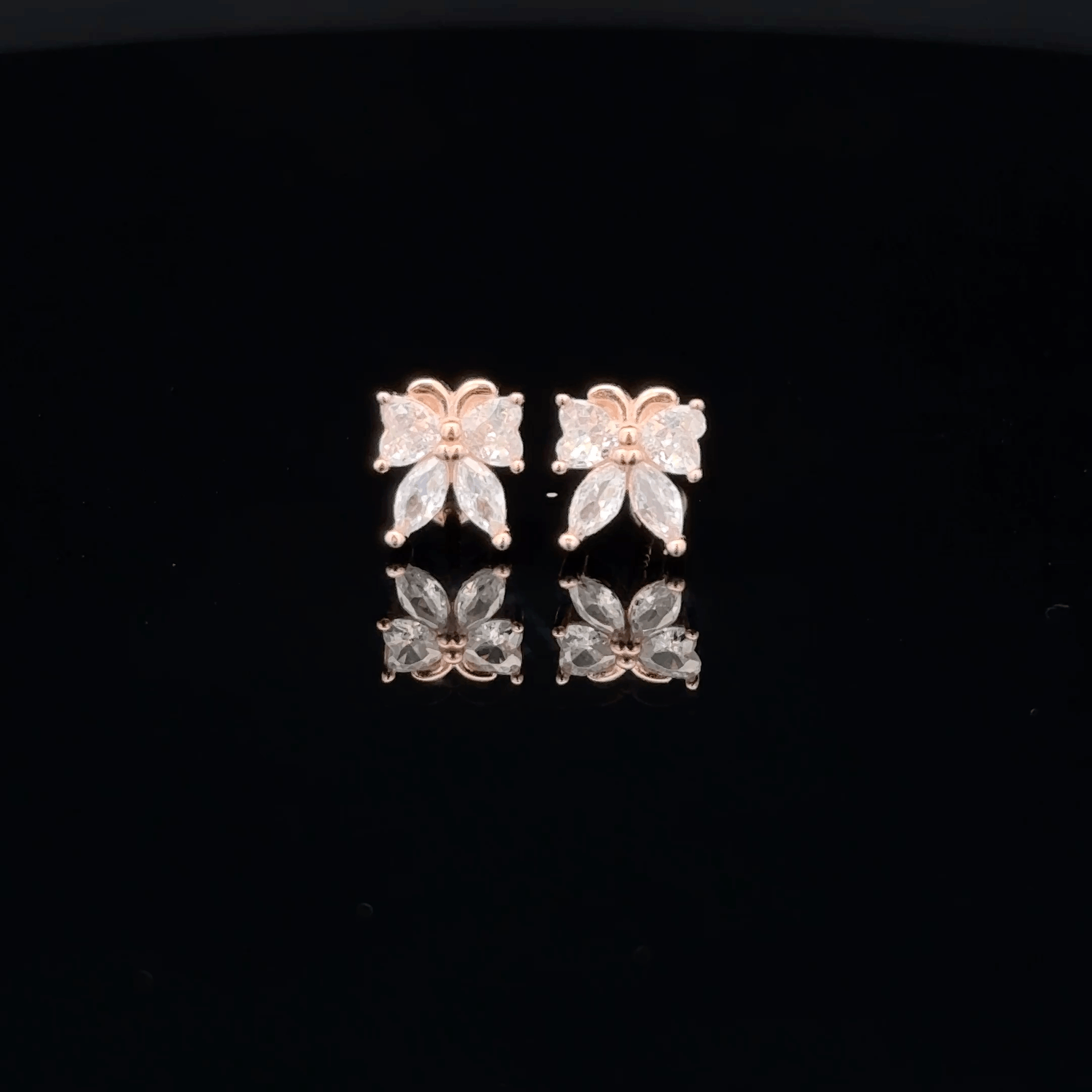 Rose gold Butterfly second stud