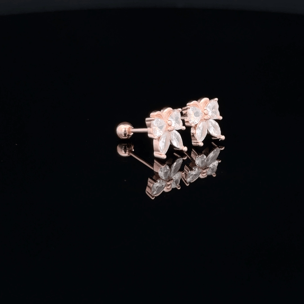 Rose gold Butterfly second stud