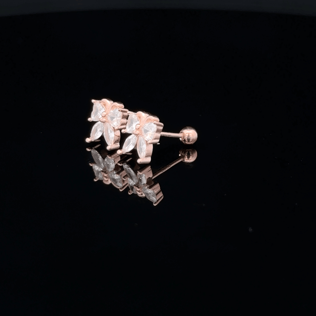 Rose gold Butterfly second stud