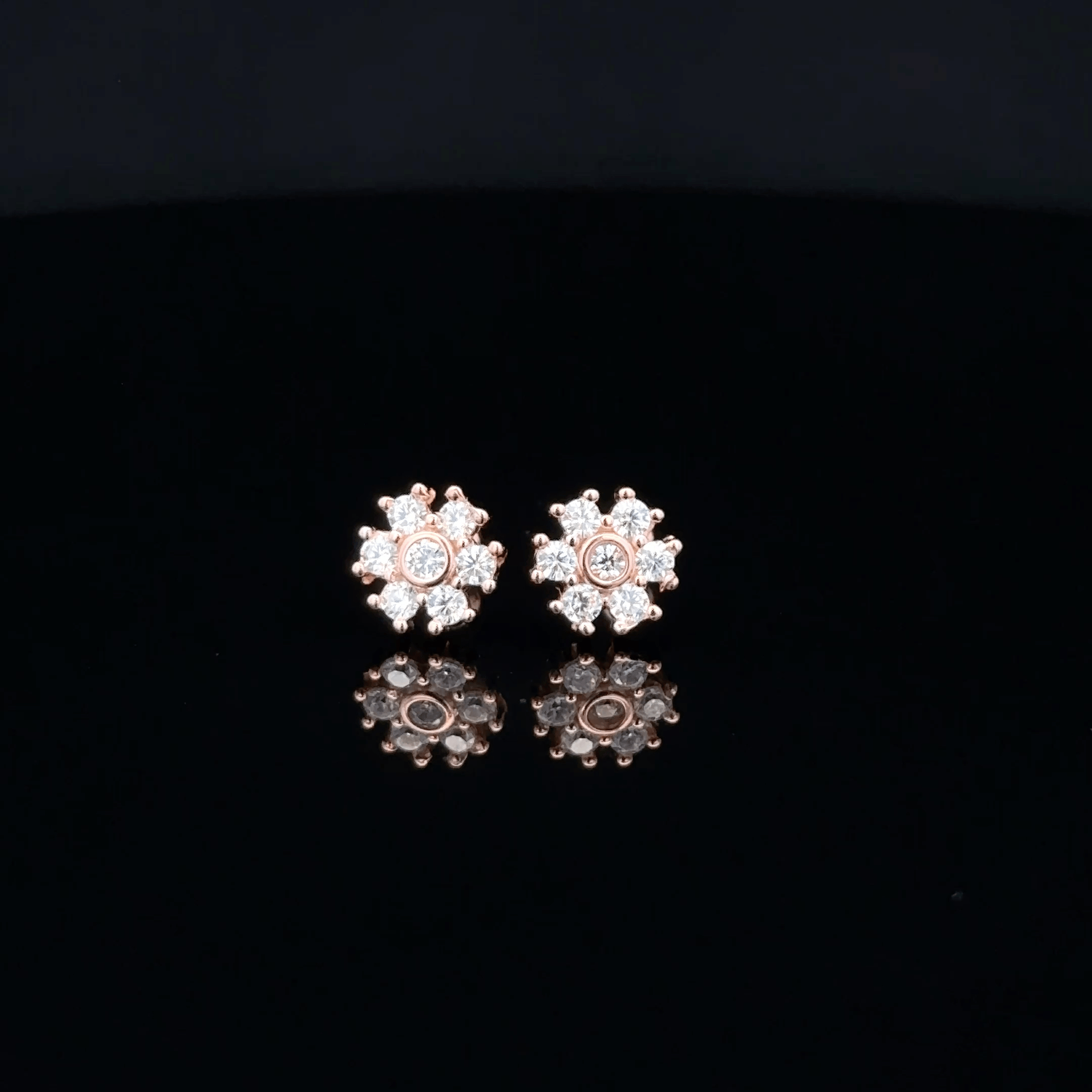 Rosegold Flower Second Stud