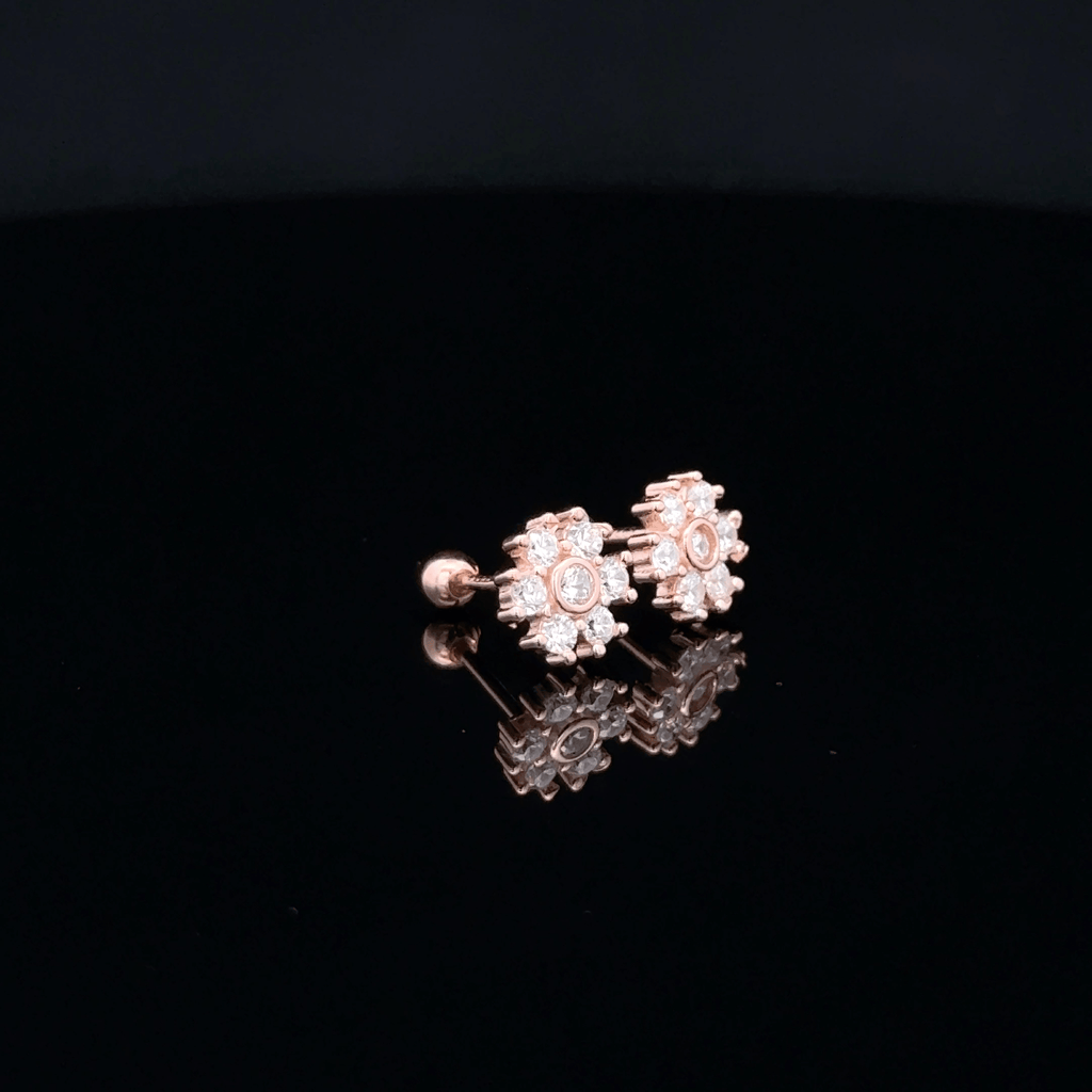 Rosegold Flower Second Stud