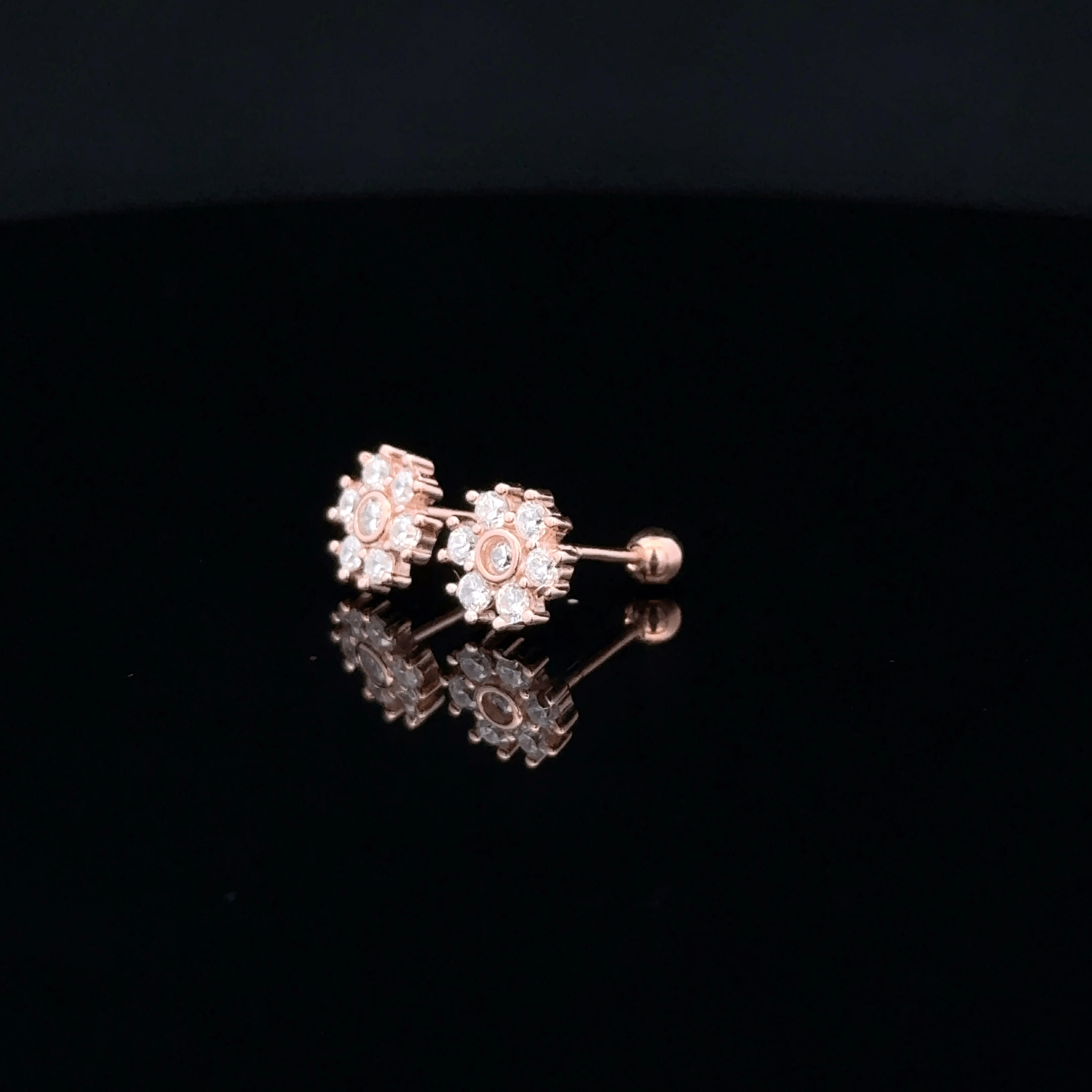 Rosegold Flower Second Stud