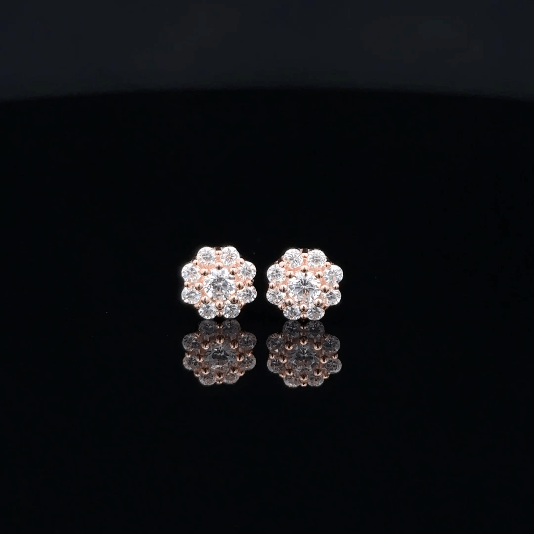 Rose gold Flower second stud
