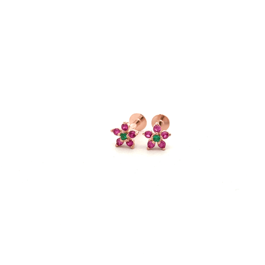 Green Stone Flower Earring