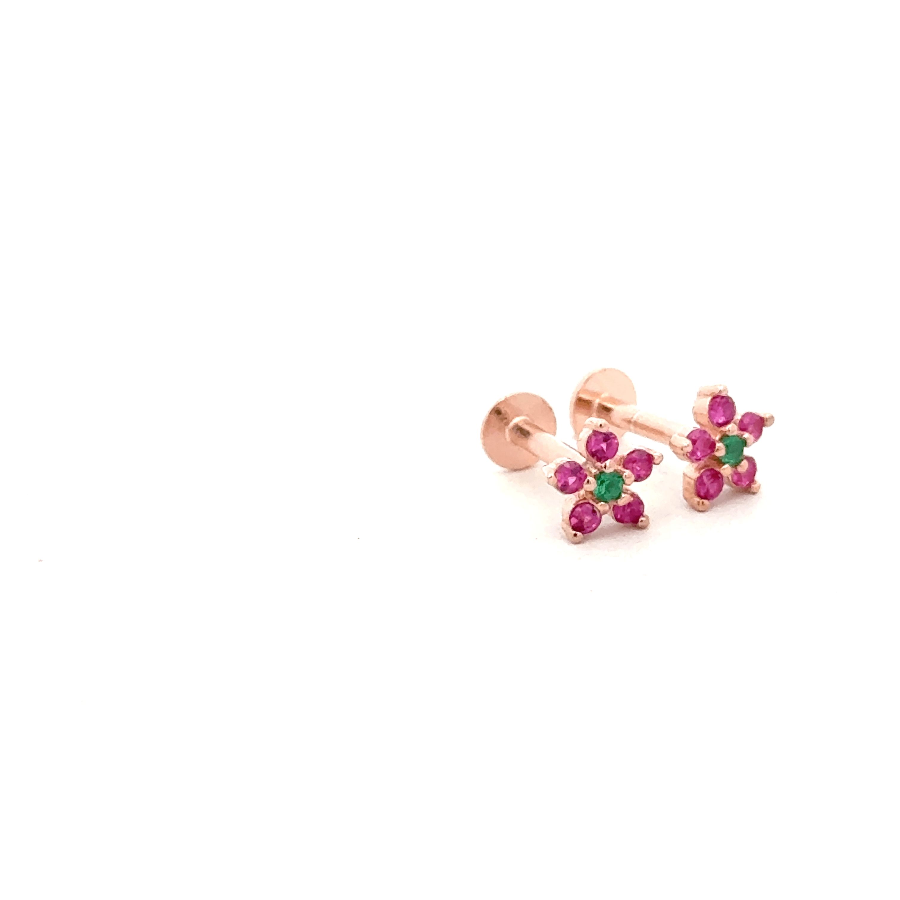 Green Stone Flower Earring