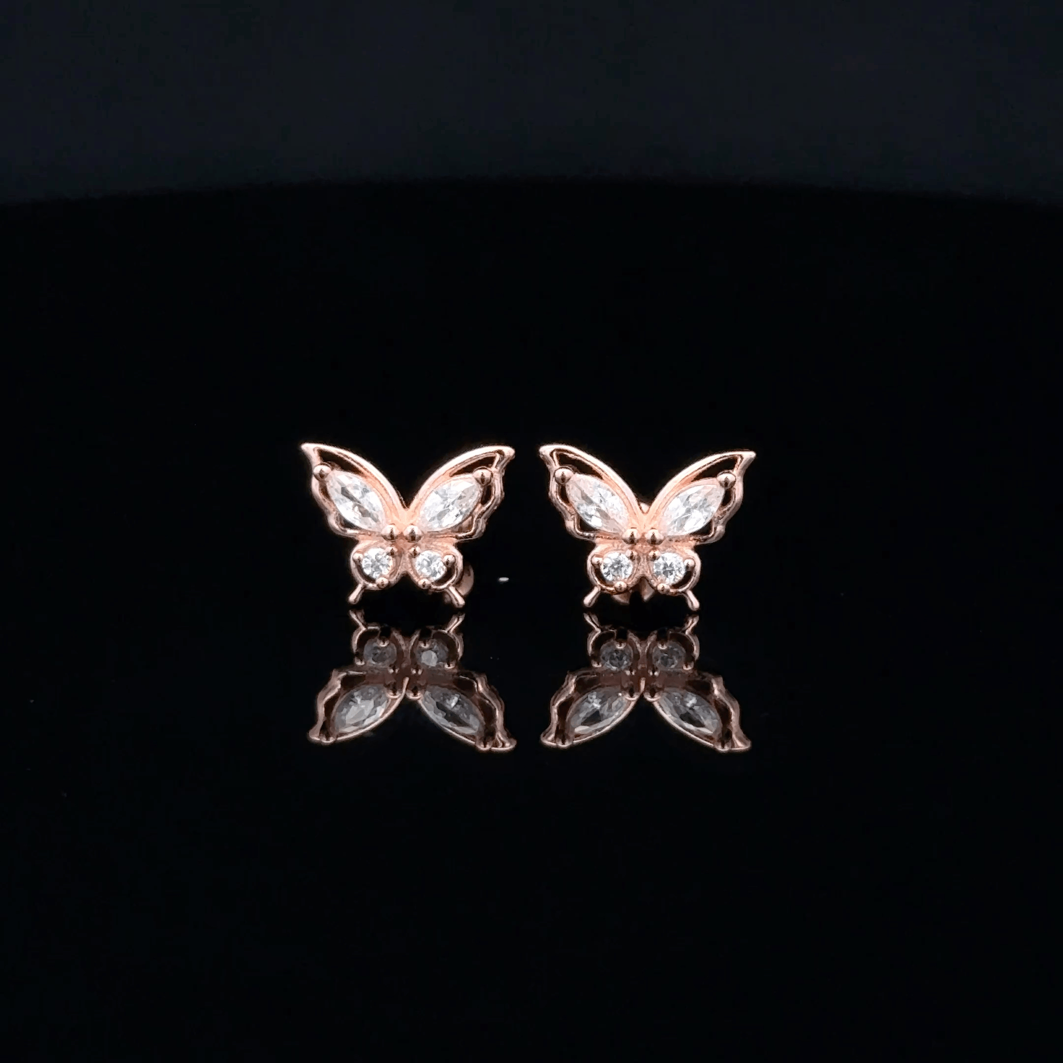 Rose gold Butterfly second stud