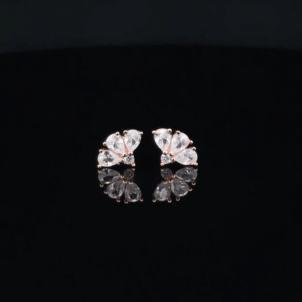 Three Stone Flower Second Stud
