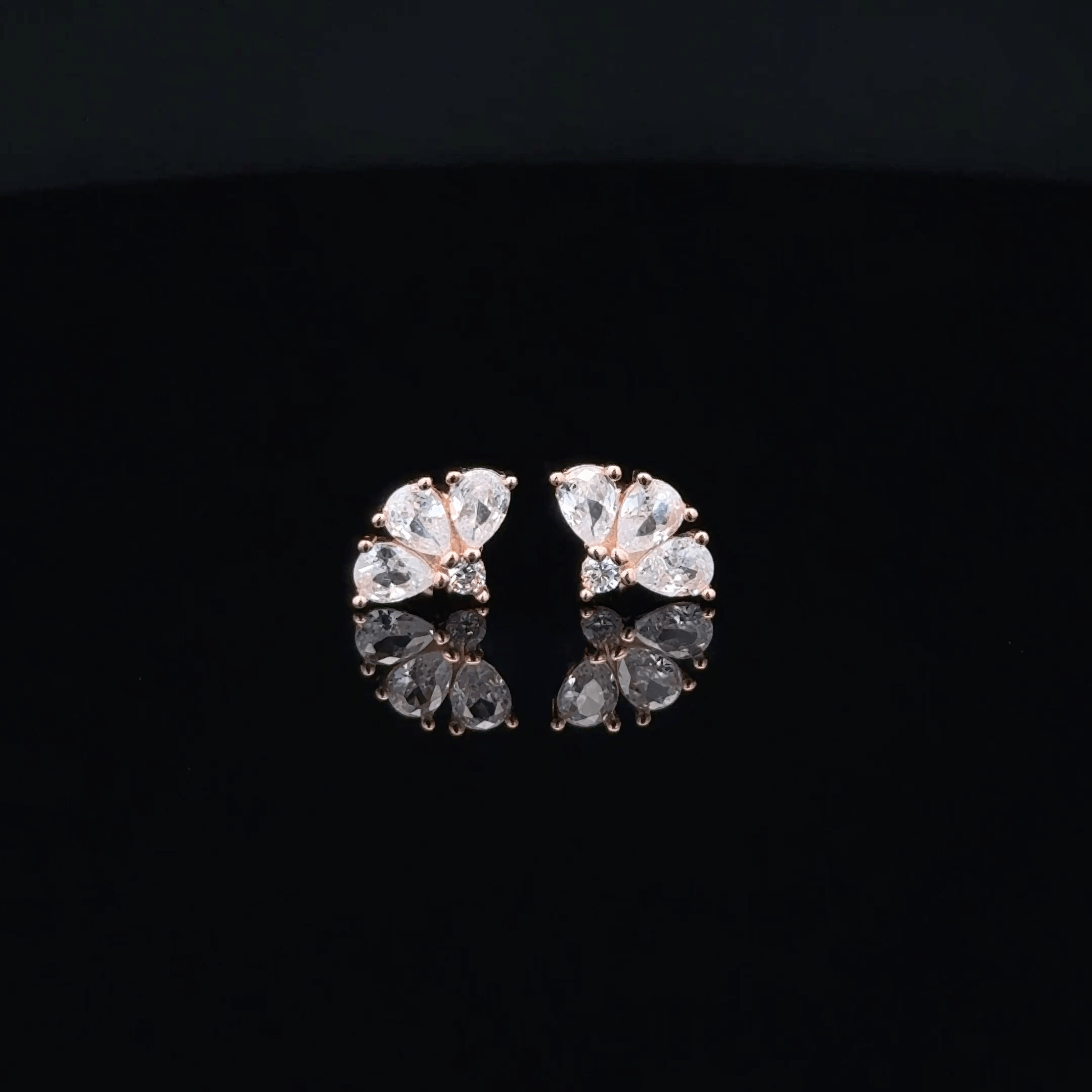 Three Stone Flower Second Stud