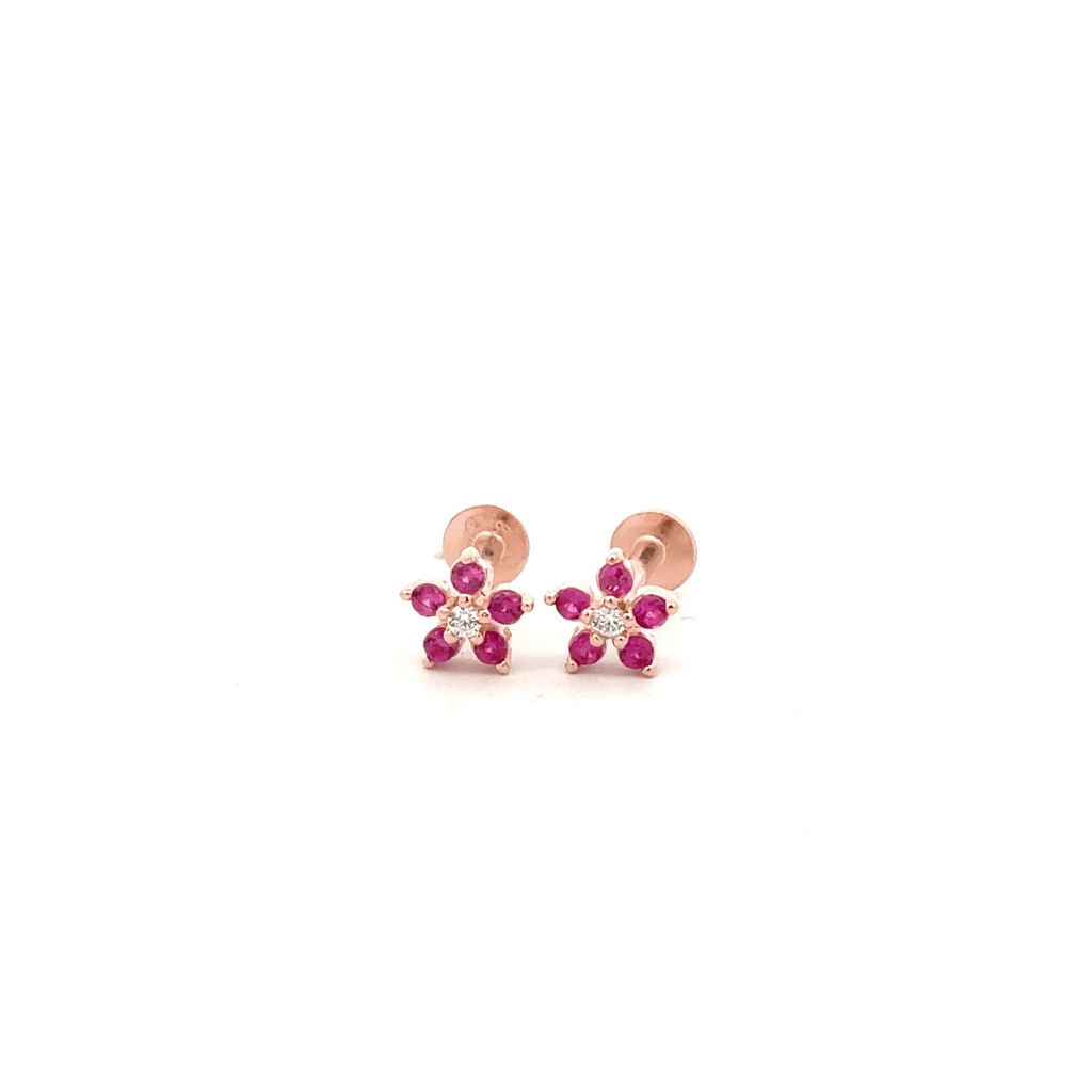 Pink Flower Stud