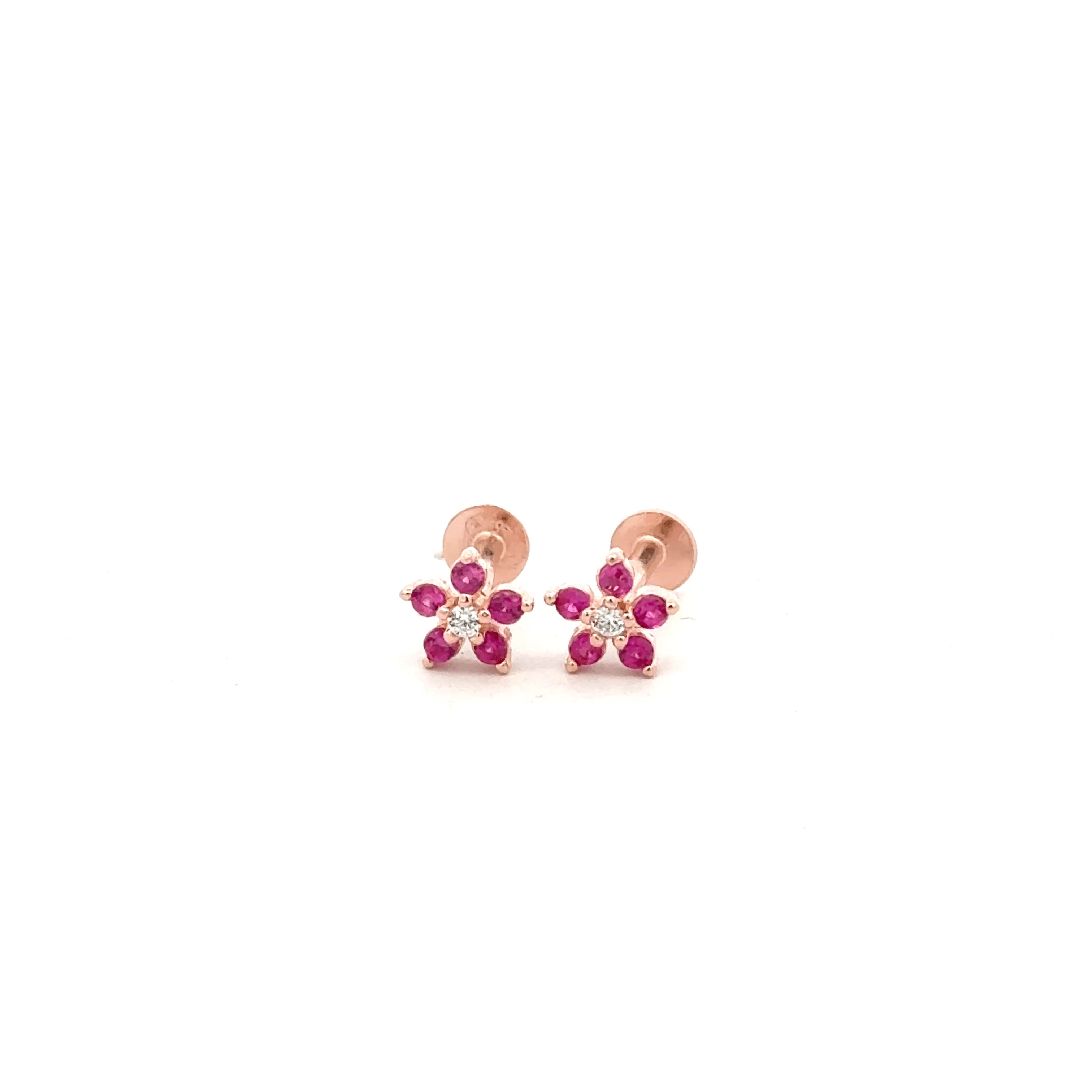 Pink Flower Stud