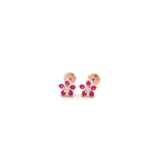 Pink Flower Stud