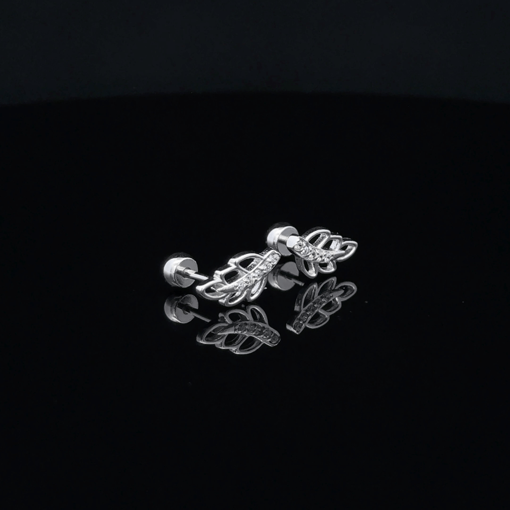 Silver Leaf Second Stud