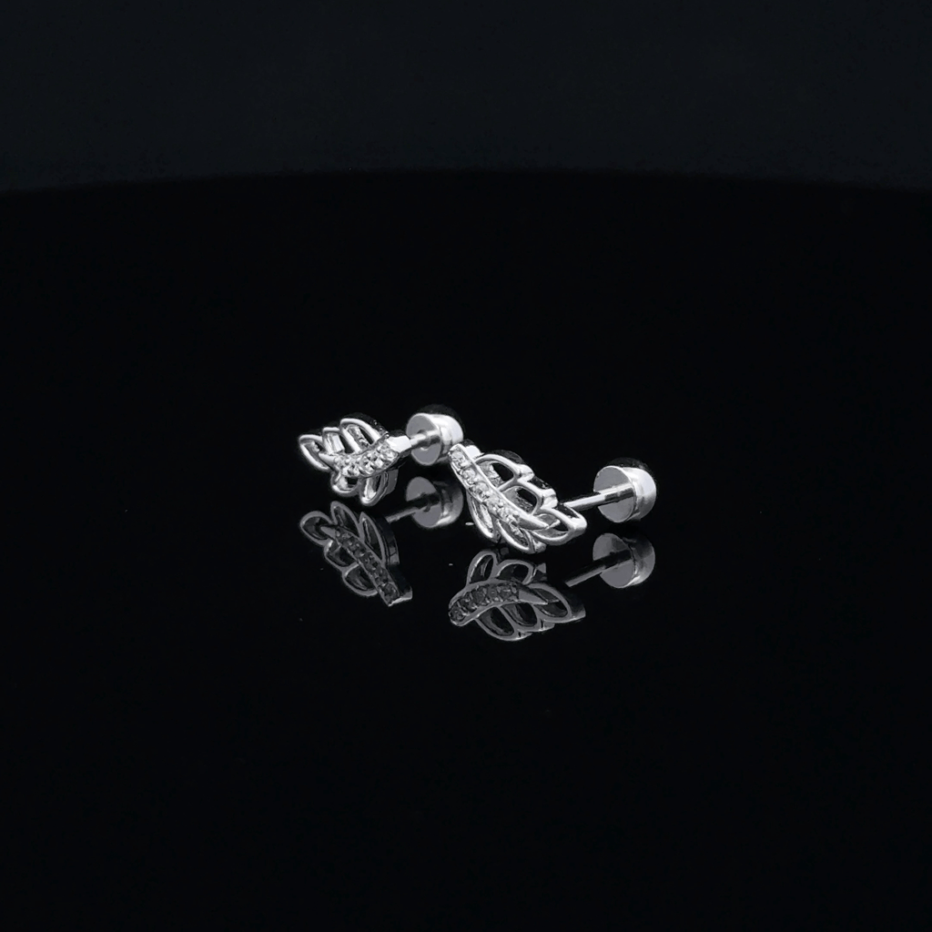 Silver Leaf Second Stud