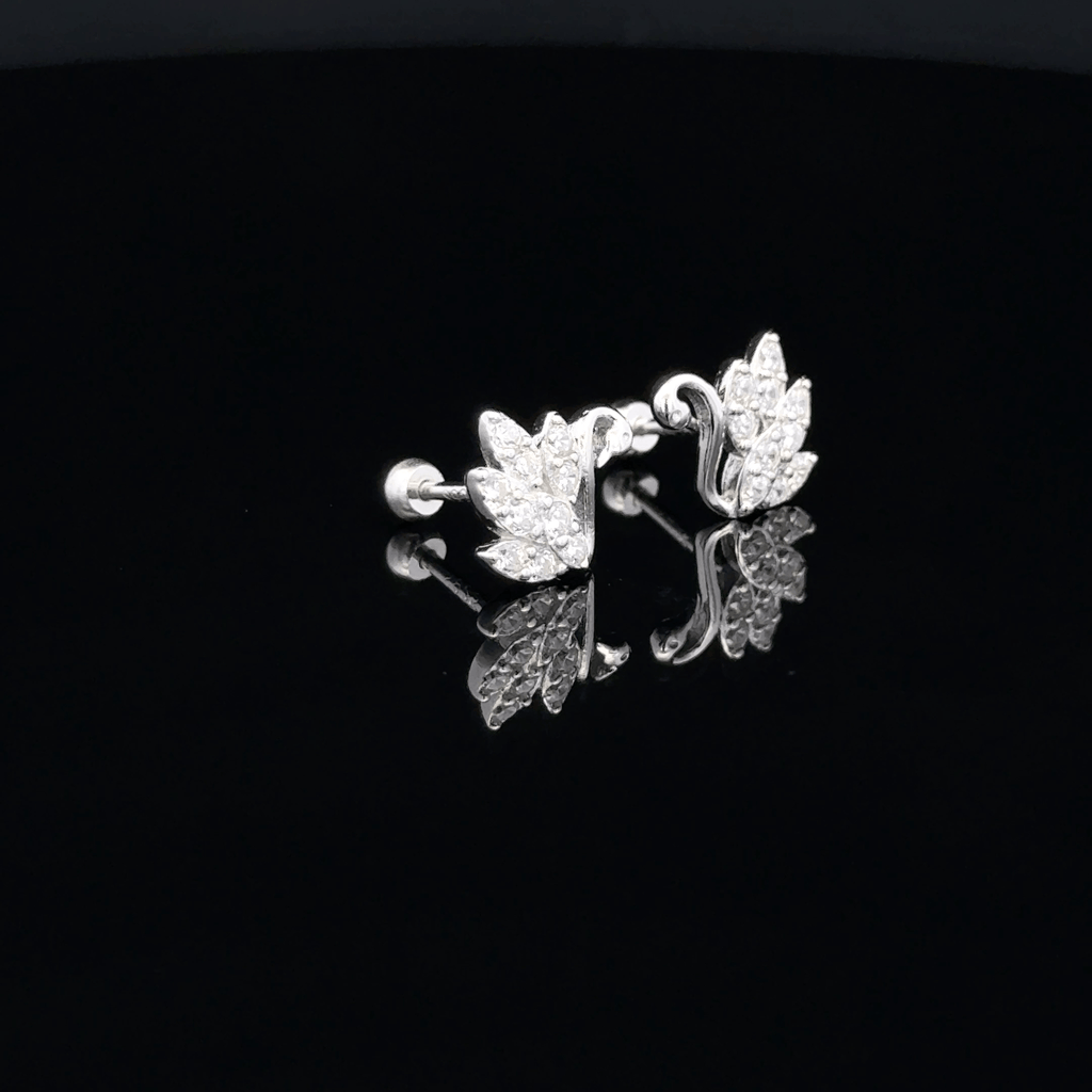 Silver Leaf Second Stud