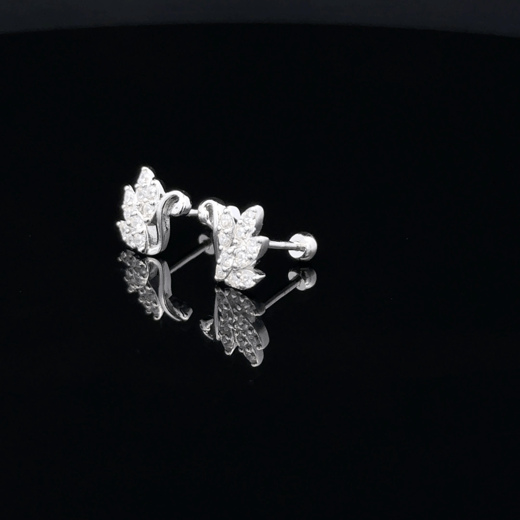 Silver Leaf Second Stud