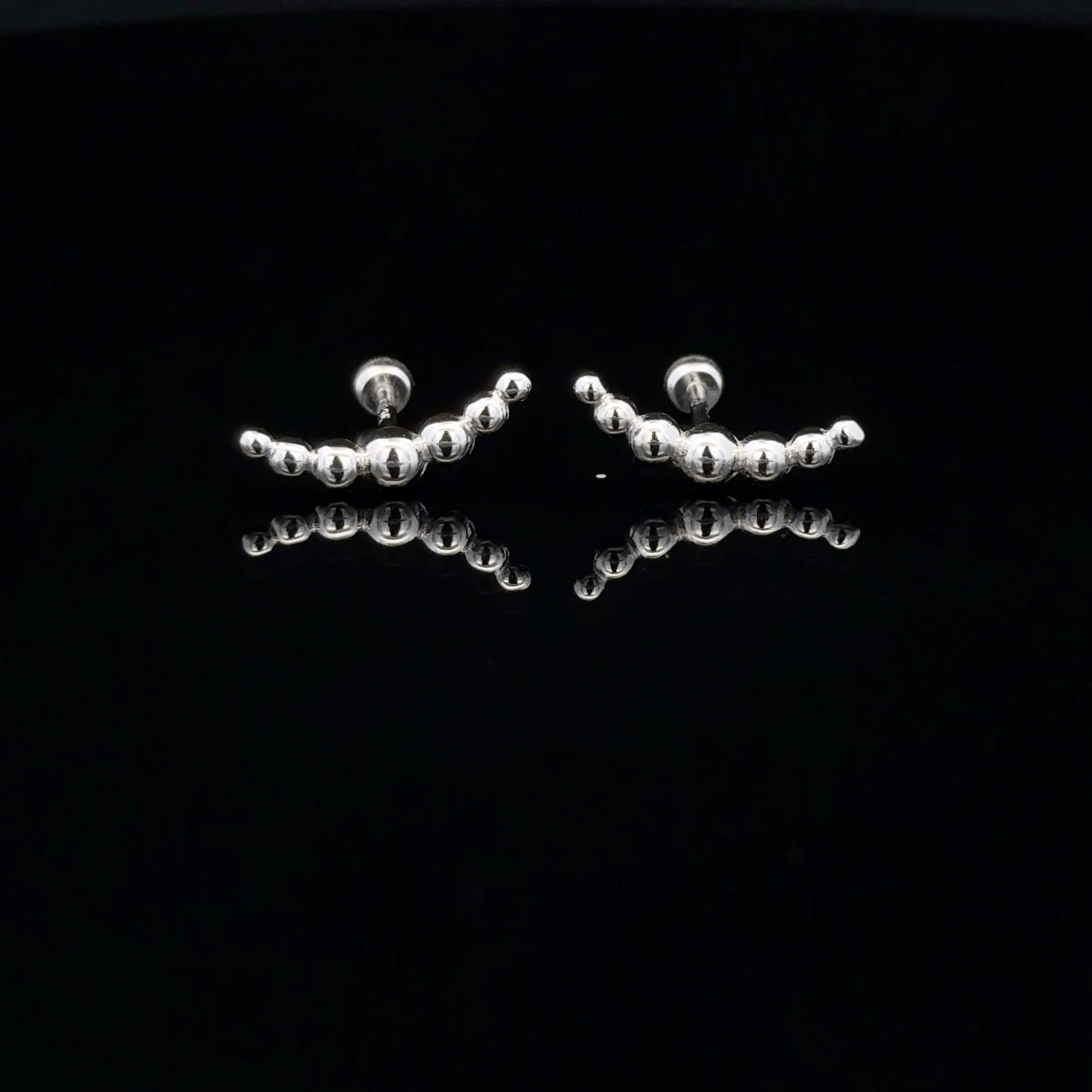 Silver 5 Ball Second Stud