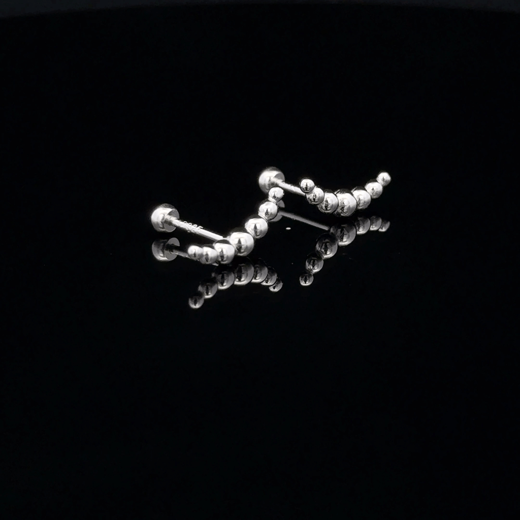 Silver 5 Ball Second Stud