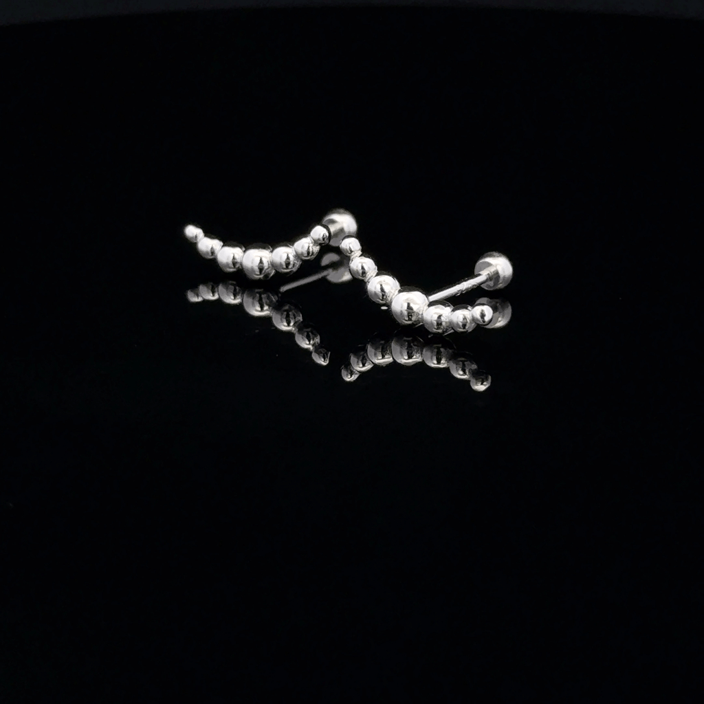 Silver 5 Ball Second Stud