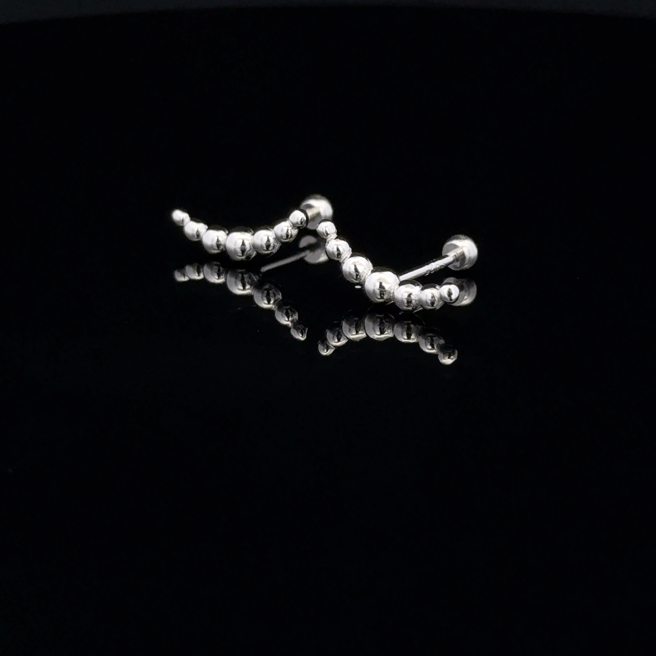 Silver 5 Ball Second Stud