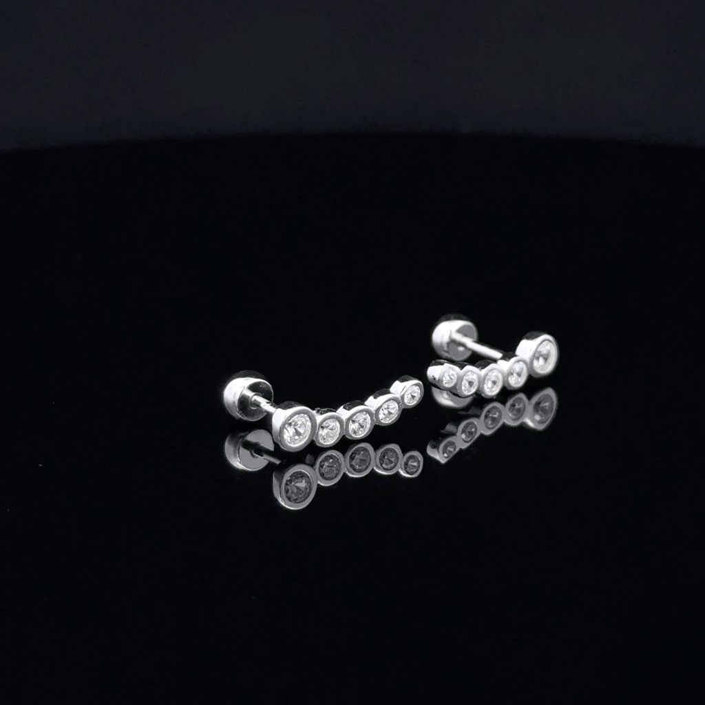 Silver 4 Stone Second Stud