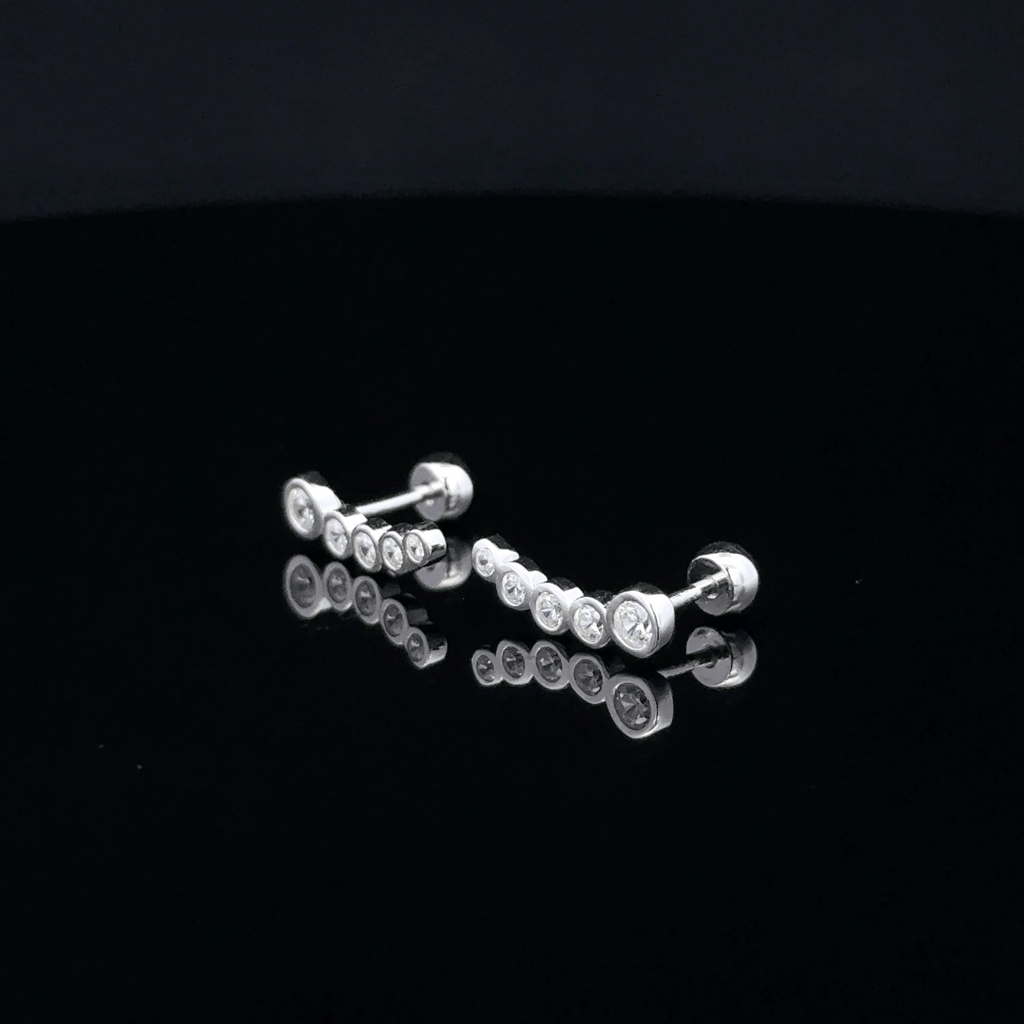 Silver 4 Stone Second Stud