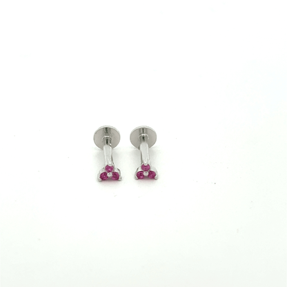Triangle pink Stone Stud