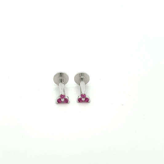Triangle pink Stone Stud
