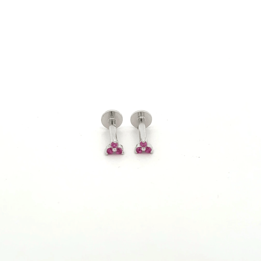 Triangle pink Stone Stud