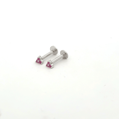 Triangle pink Stone Stud