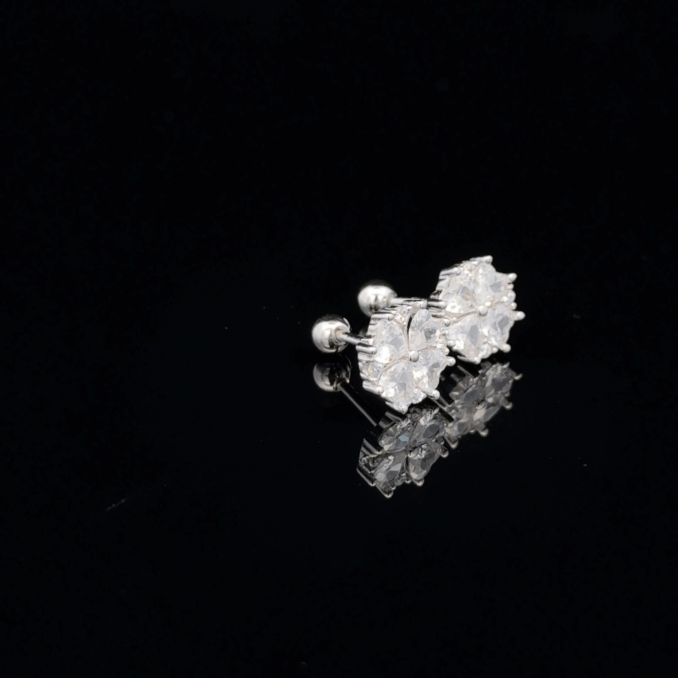 Silver Hexagonal Second Stud