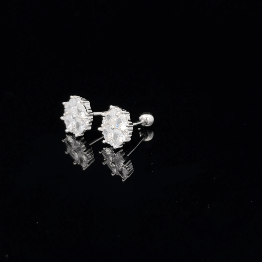 Silver Hexagonal Second Stud